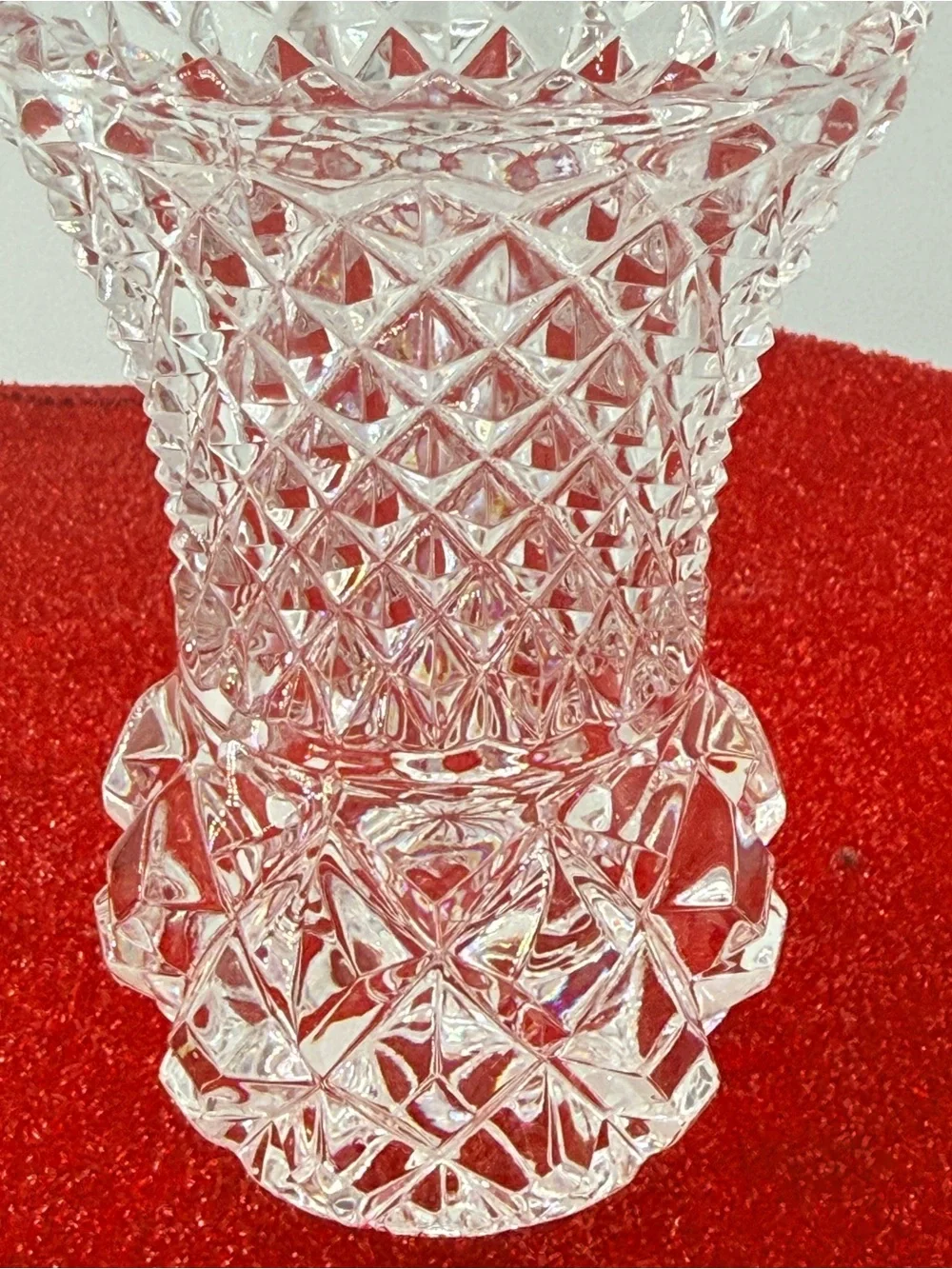 Cut Crystal-Style Pressed Glass Vase in Clear